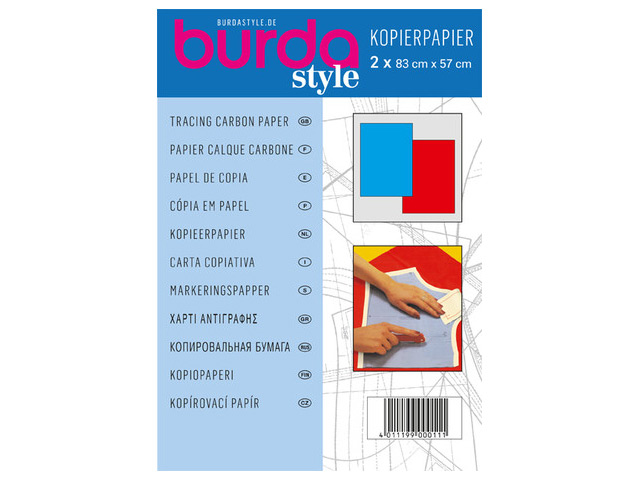 Kopierpapier blau/rot 83cm x 57 cm