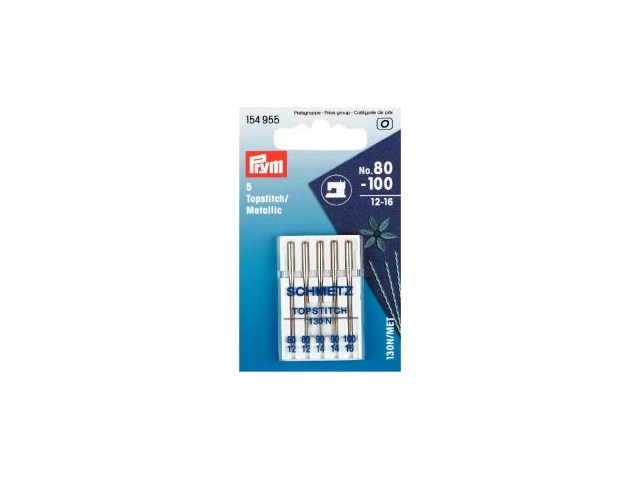 Prym Nähmaschinennadeln Topstitch/Metallic 80-100  5